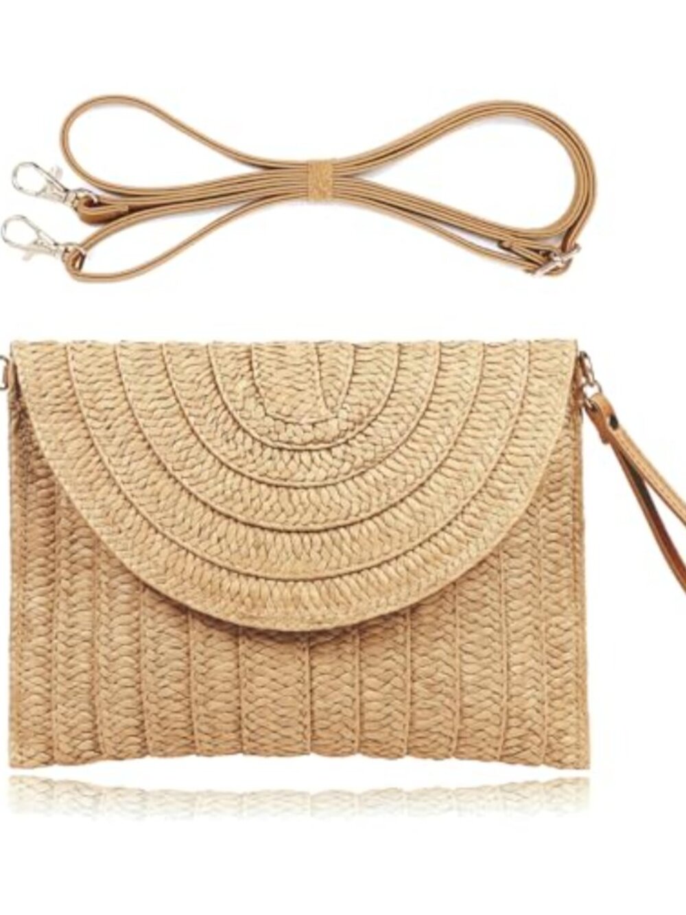 Straw Clutch Handbag Woven Envelope Bag for Women Summer Beach Purse